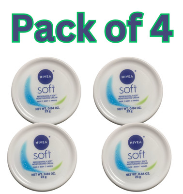 Nivea Soft, Refreshingly Soft Moisturizing Creme, 0.84 Oz Pack Of 4