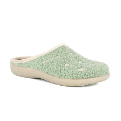 Inblu Women's Slippers ET33 Slip-Ons With Embroidered Hearts