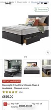 Silentnight Ortho 2Drw S.Double Divan & Headboard - Charcoal - BRAND NEW 