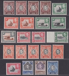 Kenya Uganda Tanganyika 1938 54 King George VI Part Set to 40c Mint