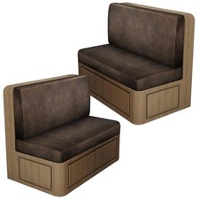 Leather Look RV Dinette Cushion Covers, Stretch Camper Cushion Slipcovers for...