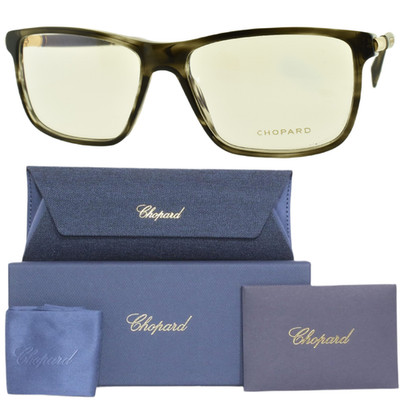 NEW CHOPARD VCH240 01EX Grey Marble Square Carbon Fiber Optical Frame Eyeglasses