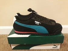 PUMA Roma Perf XTG Size 10.5 Mens Shoes Black White Carib Sea - Only pair Listed