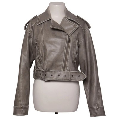 Qed London, Bikerjacke, Damen, Größe: 38, Grau, Polyester/Polyurethan #HWi