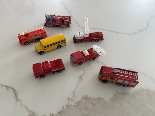 Mattel Hot Wheels & Matchbox Fire Trucks Some Vintage, School Bus