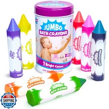 Tub Works Smooth Jumbo Bath Crayons Bath Toy Nontoxic, Washab