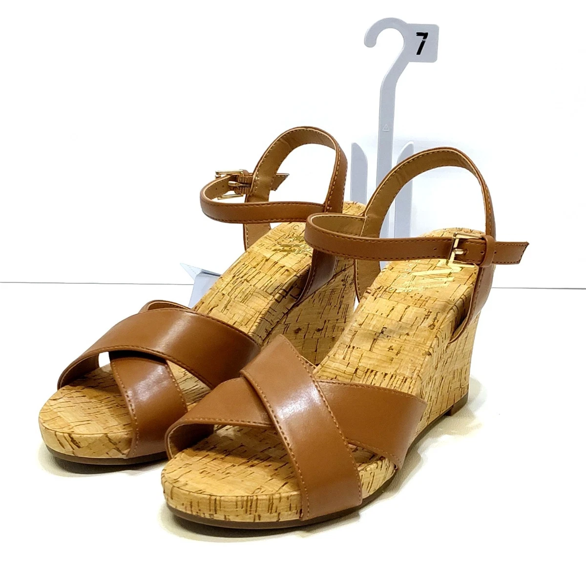 Kurk Platform Wedge Sandalen voor Vrouwen Cross Strap Open Teen Enkelbandje Hoge Hakken Zomer Slingback Dating Party Sandaal (Beige 5