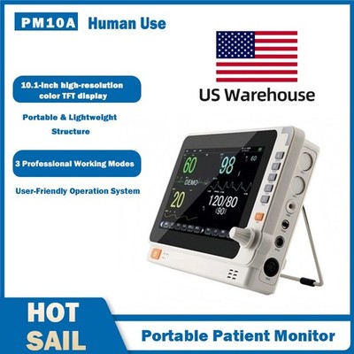10''Portable Patient Monitor  (ECG/NIBP/SpO2/RESP/TEMP)