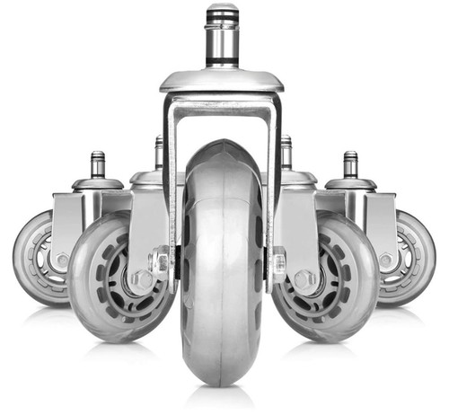 Universal Office Chair Caster Wheels Set of 5 Heavy Duty and Safe 3" Rollerblade