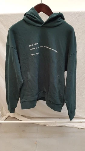 NWT Pangaia Yoko Ono for MoMA Green Earth Piece Cotton Dark Green Hoodie Size L