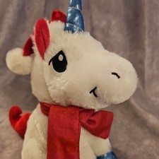  Gemmy Animated Christmas Unicorn plush Sings Dashing Thru Rainbows Works