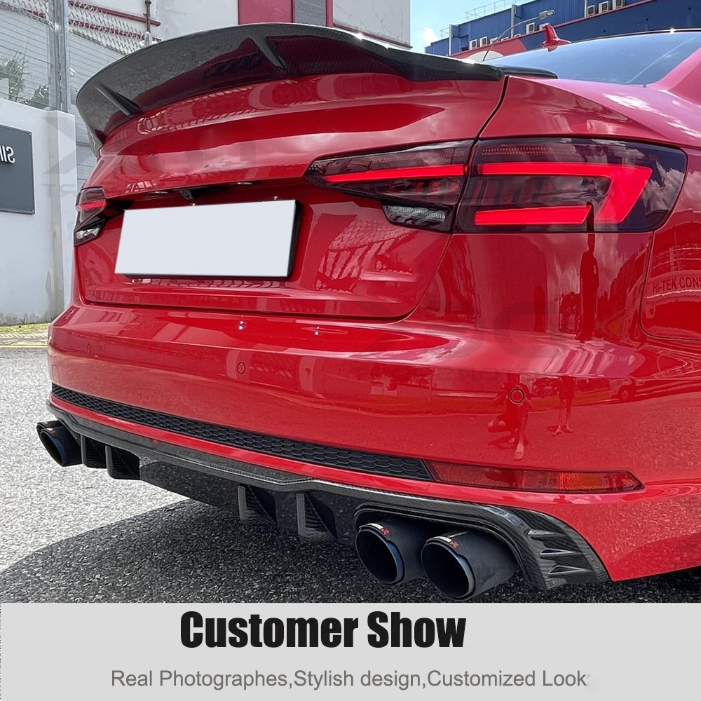 Real Carbon Fiber Rear Bumper Diffuser Lip for Audi S4 A4 B9 S