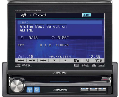 USED ALPINE IVA-D105 FLIP OUT SINGLE DIN TOUCH SCREEN CAR STEREO