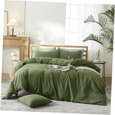 Army Green Duvet Cover Twin XL Soft Twin XL 68"x90" Washed Cotton Army Green