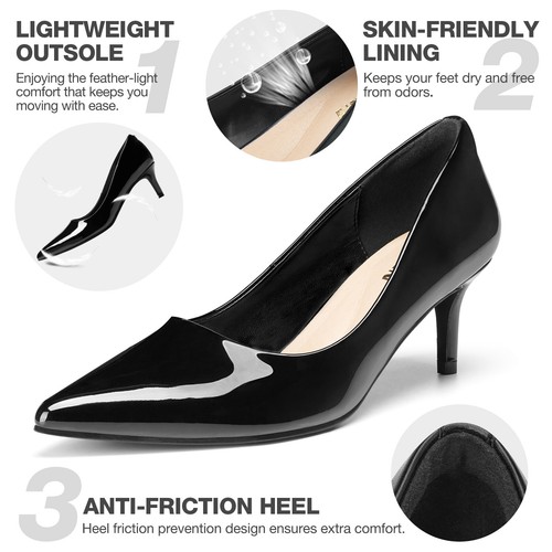 ZURIN Women's Pumps Pointed Toe Stiletto Heels Wedding Party Office Dress Shoes - Picture 48 of 53