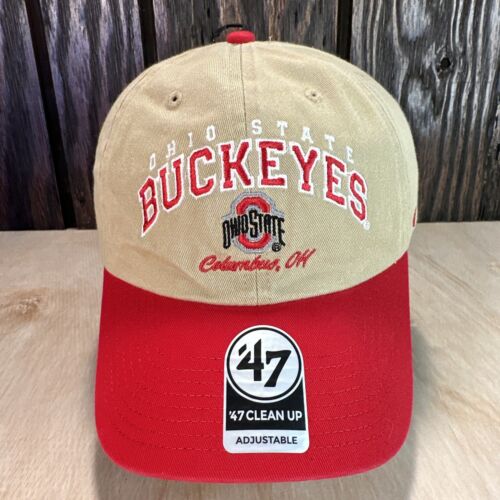 Ohio State Buckeyes Mütze 47 Clean Up verstellbar niedriges Profil Dad Cap khaki neu OSU