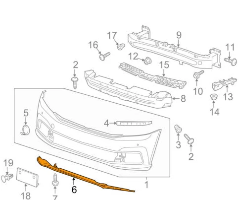 VW PASSAT B7 Front Bumper Lower Spoiler Trim 561805903B 9B9 NEW  