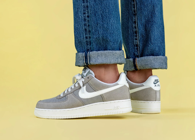 light grey force 1 leather 2 trainers