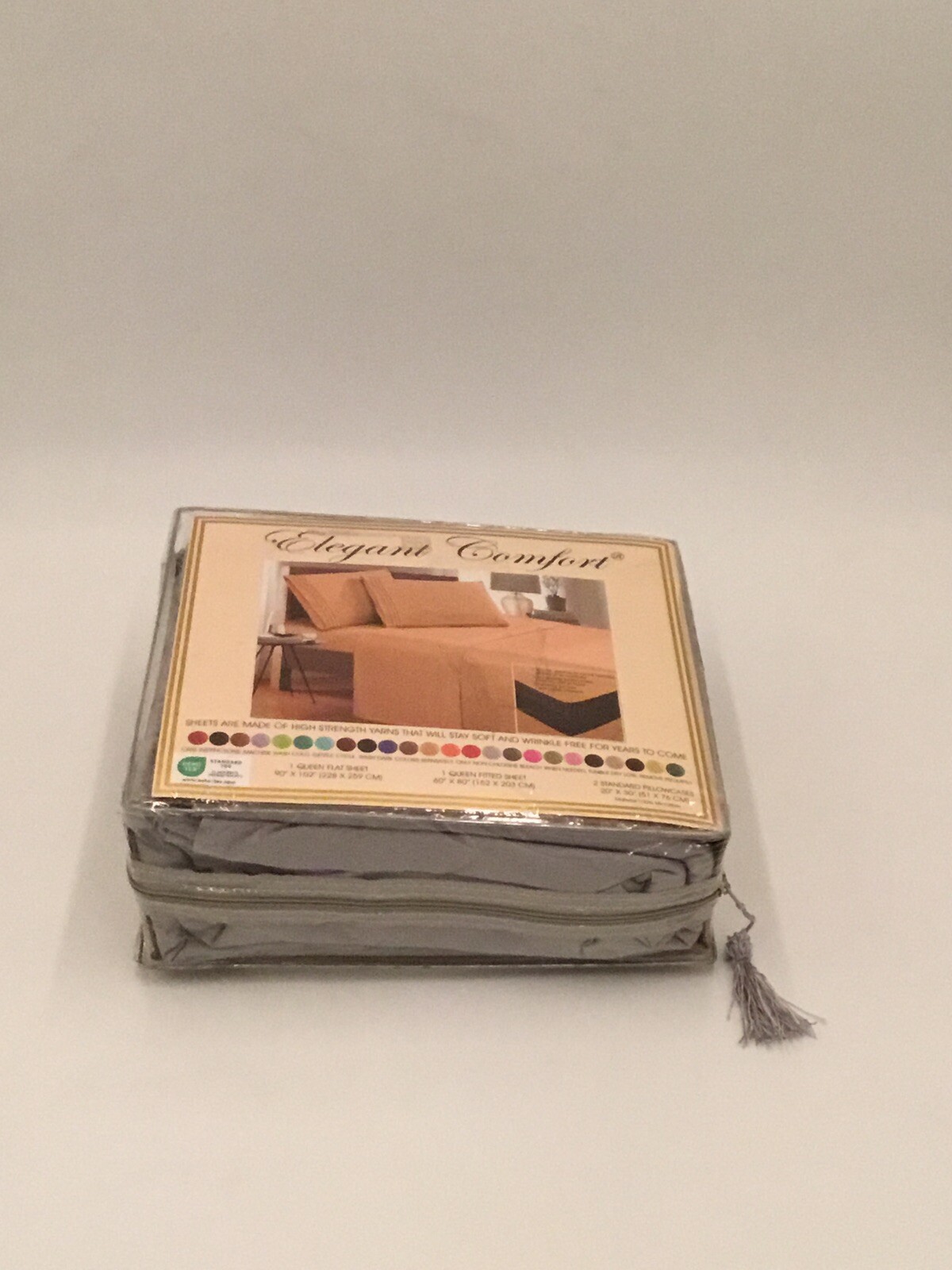 Комплект постельного белья Elegant Comfort Премиум-класса-Серый цвет-QueenSize