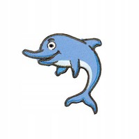 AufnäHer Gestickter Gestickter SüßEr Blauer Delphin Patches Applikationen