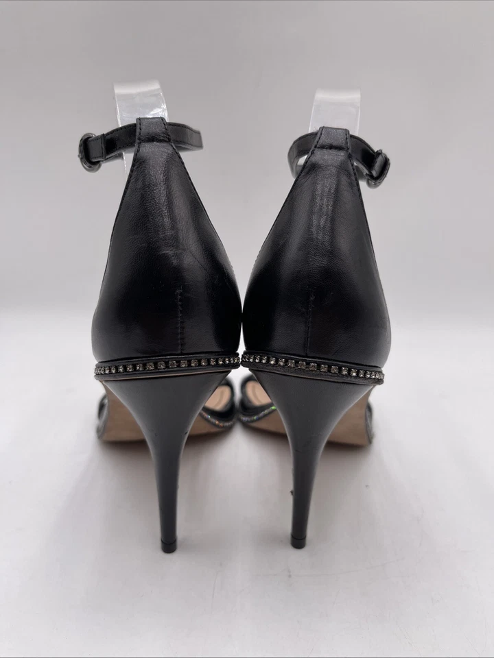 Sandalias Valentino Garavani de cuero negro con tachuelas punta abierta correa al tobillo, para mujer 40 Foto 4 de 4