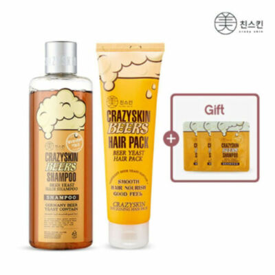 CRAZY SKIN Beers Shampoo 300g + Beers Hair Pack 200g + Free Gift