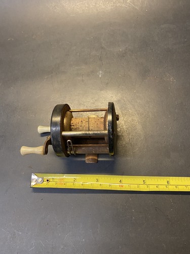 Vintage 1930s Lawrence Stuart Black Cork Spooled Baticaster Fishing Reel - Picture 2 of 7