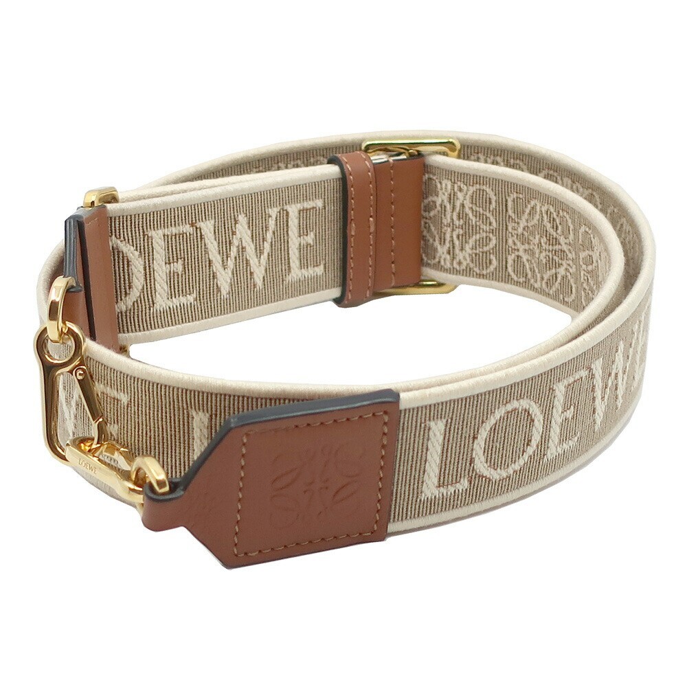 Loewe Bag Strap C073T87X01 Jacquard Calfskin 40mm Natural/Tan Gd