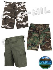 Pantalone corto militare da uomo Bermuda Short BDU RipStop Mimetico Verde