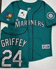 KEN GRIFFEY JR SEATTLE MARINERS 1994 TEAL GREEN THROWBACK  JERSEY  MAJESTIC NEW