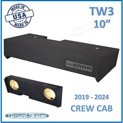 Gmc Sierra Crew Cab 2019 - 2024 10'' Subwoofer Enclosure For JL Audio TW3