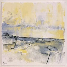  Original Minimal Impressionistic Textured Seascape Painting By K.A.Davis 