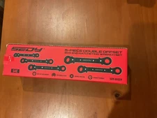 Ratchet Box Wrench SAE 5-Piece Set Ratcheting Head Reversible Double Offset