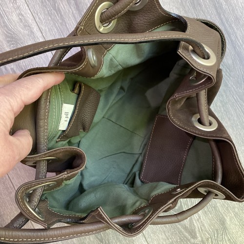 Bolso Hobo Boho Vintage Jill Cuero Marrón y Gamuza Ojal Cinch Boho - Imagen 8 de 8