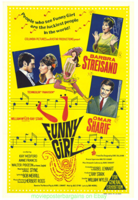 FUNNY GIRL MOVIE POSTER Australian 27x40 BARBRA STREISAND 1968 Stone Litho Art