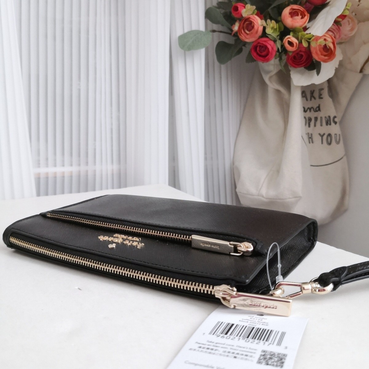 New Kate Spade Staci Medium Wristlet Black K6138 $149 | eBay