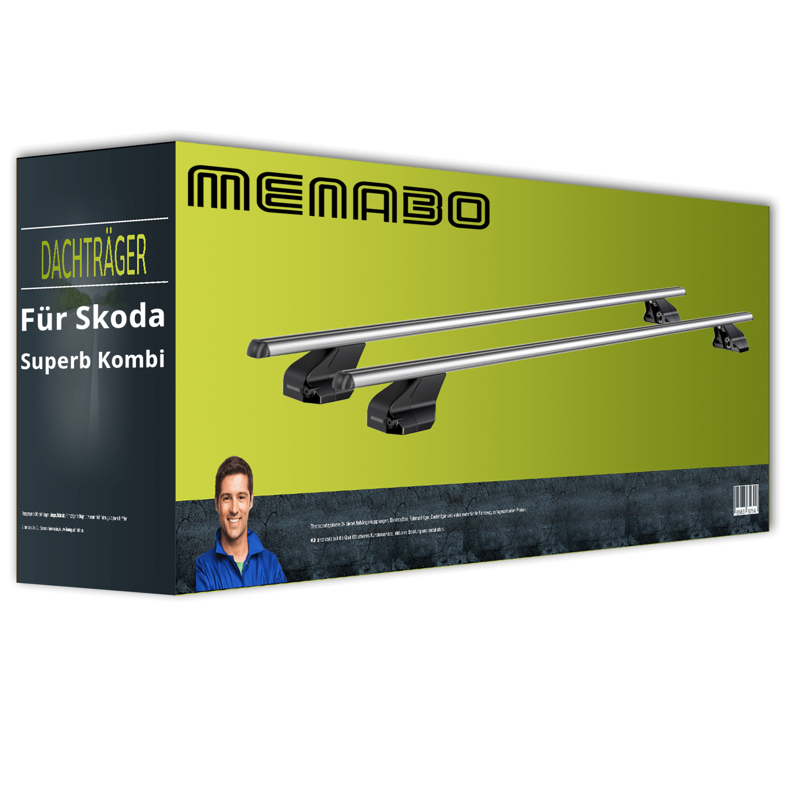 Menabo Omega Alu - DachträGer - Aluminium - FüR Skoda Superb Kombi Iii Typ 3V5-image