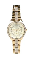 Michael Kors 259851 Womens Runway Stainless Steel Quartz Bracelet Watch Gold
