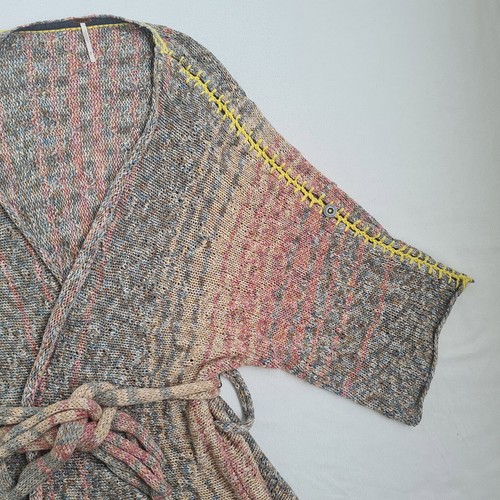 Free People Womens Cardigan Size M Chunky Knit Cotton Belted Sweater Jumper - Picture 20 of 24