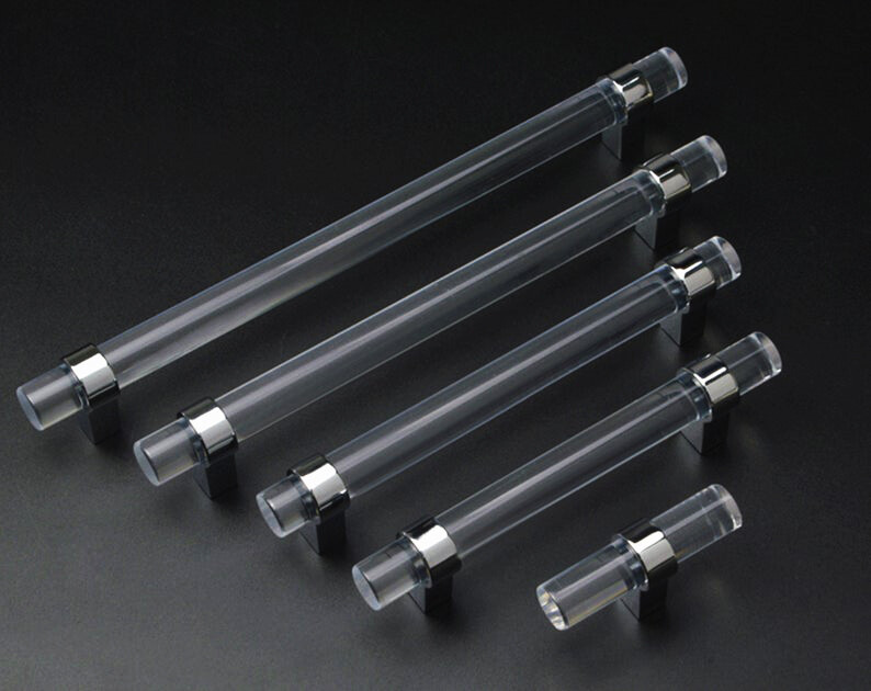 Silver Gold Lucite Dresser Pull Wardrobe Handles Brushed Silver Gold Lucite Dresser Pull Wardrobe Handles Brushed