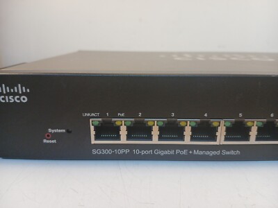 Cisco SG300-10PP 10-Port Gigabit PoE+ Managed Networking Switch