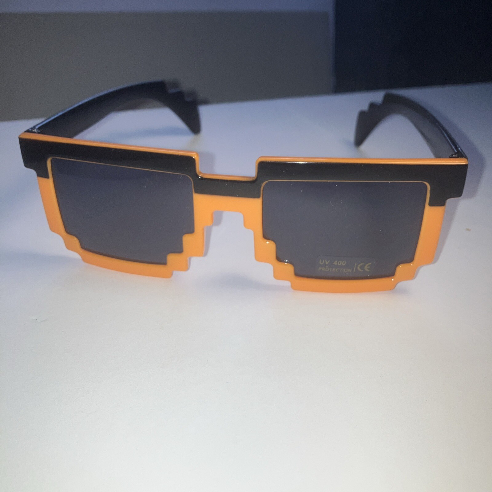 8-Bit Pixel Orange Retro Sunglasses for Men Women and Youth