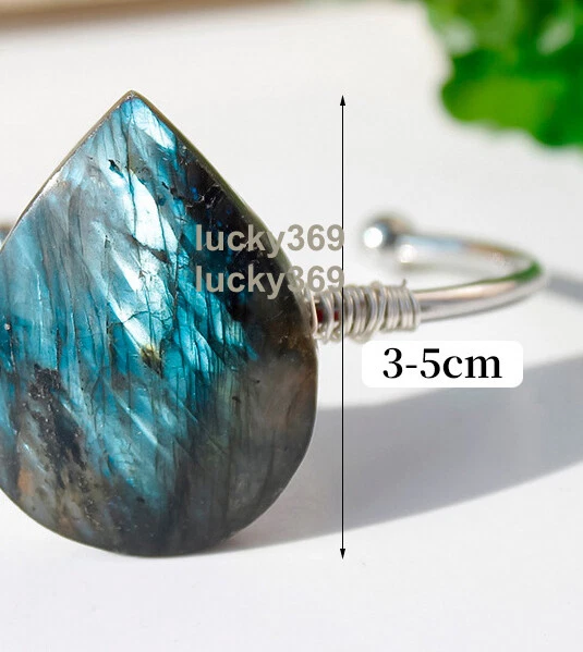 Новый натуральный каплевидный лабрадорит драгоценный камень ручной вязки браслет энергии исцеления Chatoyant - Изображение 2 из 4