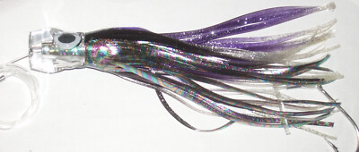9 '' RIGGED TROLLING TUNA MAHI MARLIN LURE S/S HOOK, 150# LEADER OFFSHORE PURPLE