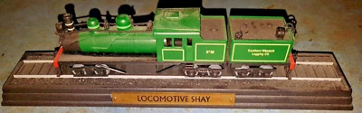 locomotive de collection fixée sur socle pour déco ancien loco shay - Photo 1/2