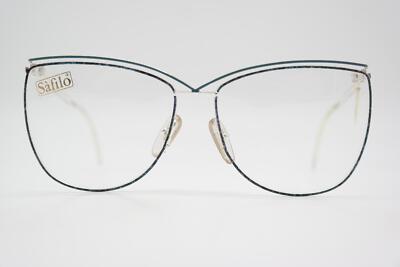 Vintage Brille Safilo LINEA 227 Mehrfarbig Blau Silber Oval Brillengestell