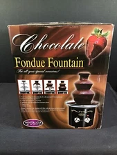 Nostalgia Electrics CHOCOLATE FONDUE FOUNTAIN CFF 600 2 Tier Stainless Steel