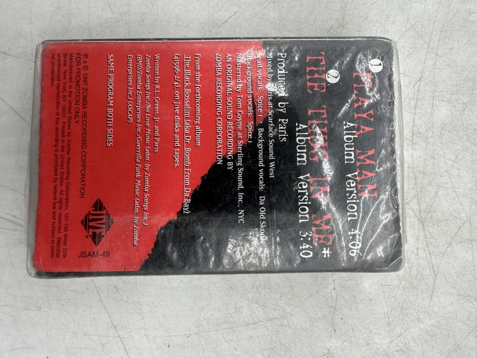 Spice 1 Playa Man / The Thug In Me Jive JSAM-49 Cassette Single Promo NEW Sealed - Image 2 of 3