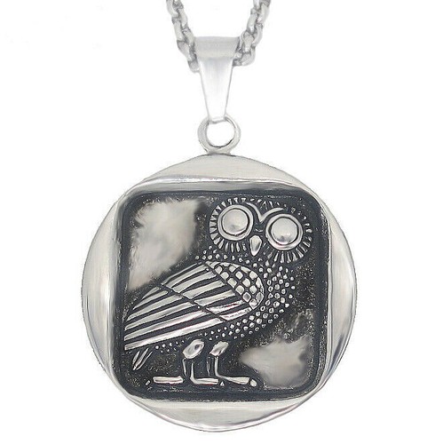 Vintage Luck Bird Owl Pendant Necklace 