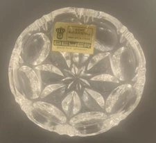 Vintage Beyer West Germany Crystal Dish Salt Cellar Trinket Ring 2.25” Glass